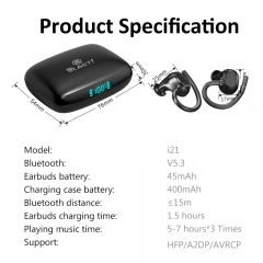 i21 TWS Bluetooth earhook for sport running